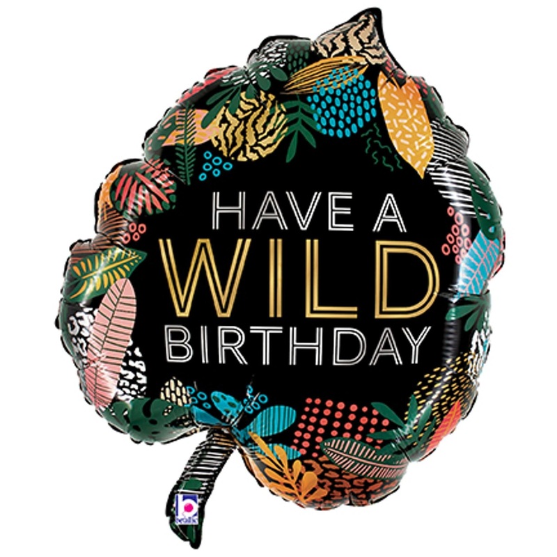 Wild Birthday Tropical Leaf 30" Foil Balloon A Burst of Jungle Celebration (3/Pk)