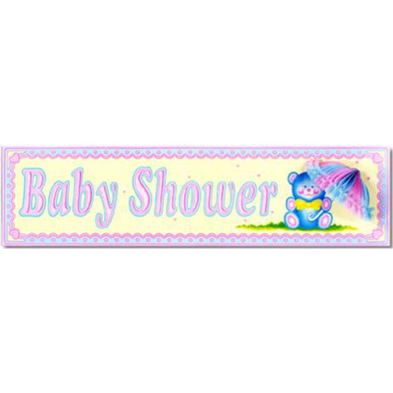 "31-Inch Baby Shower Sign Tissue Parasol - Elegant Party Decoration"