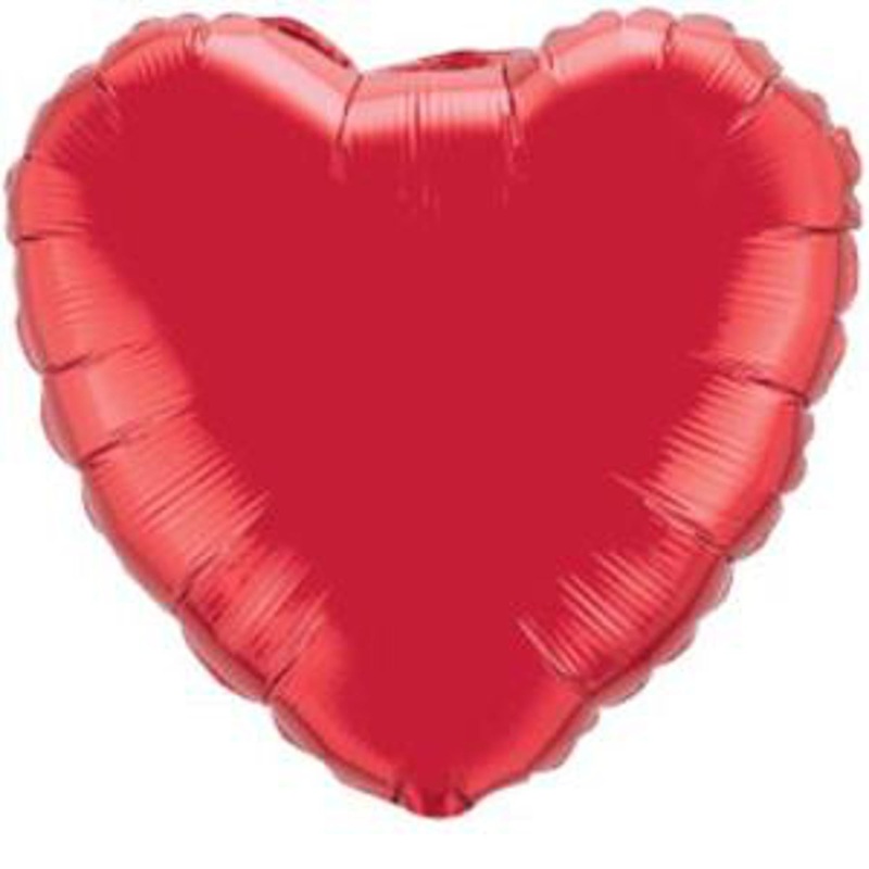 9" Ruby Red Mylar Heart Balloon