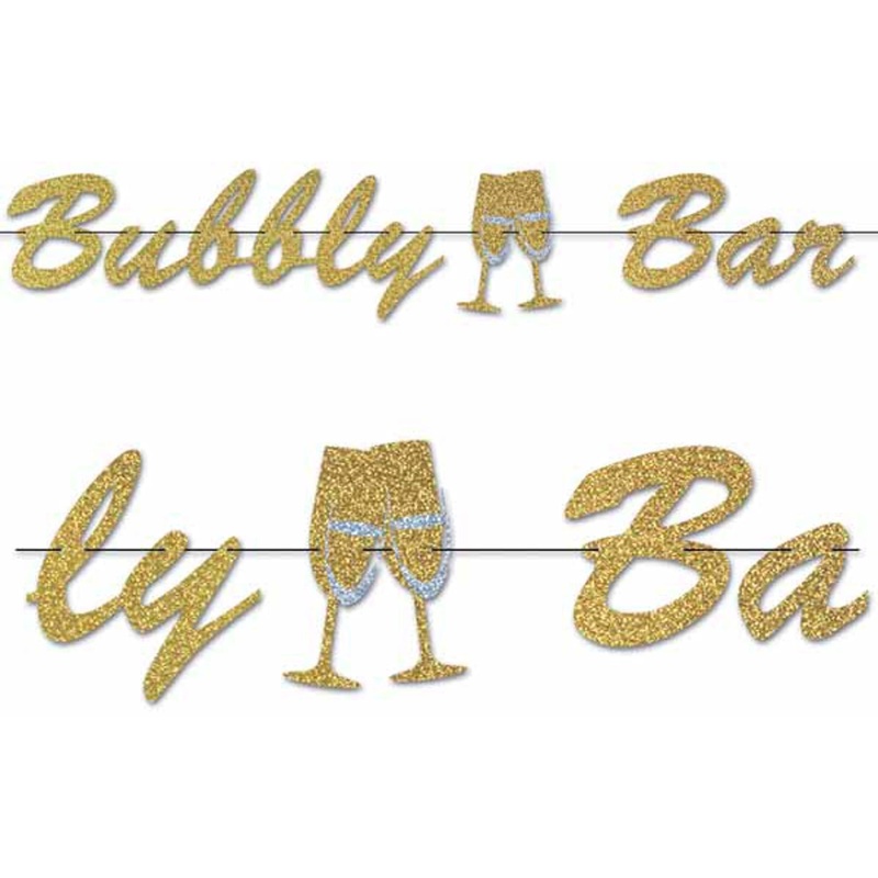 Beistle Glitter Print Bubbly Bar Stream Banner (3/Pk)