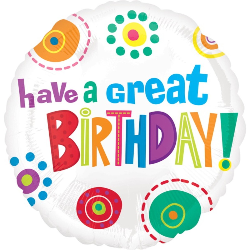 Celebrate in Style Have a Great Birthday 18 Multicolor Foil Balloon (10/pk)