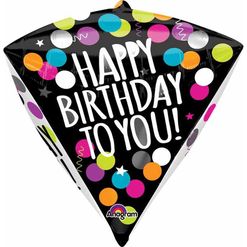Dazzling Celebrations 17" HBD Diamondz Balloon (3/Pk)