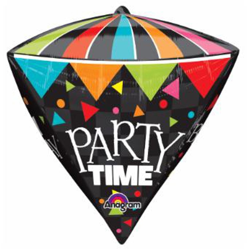 Dazzling Diamondz Celebration 18" Birthday Party Time Foil Balloon (5/Pk)