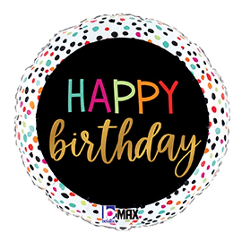 Dazzling Dots Delight 18" Colorful Birthday Foil Balloon Package (5/Pk)