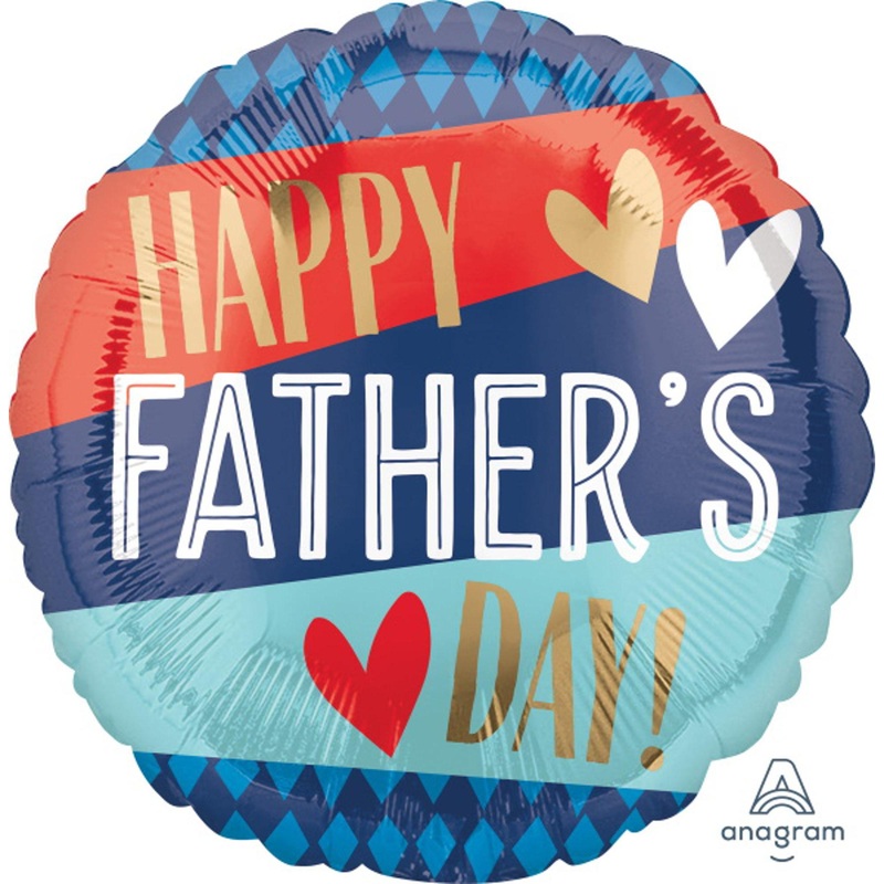Happy Fathers Day Stripes & Argyle 18" Foil Balloons (5/Pk)