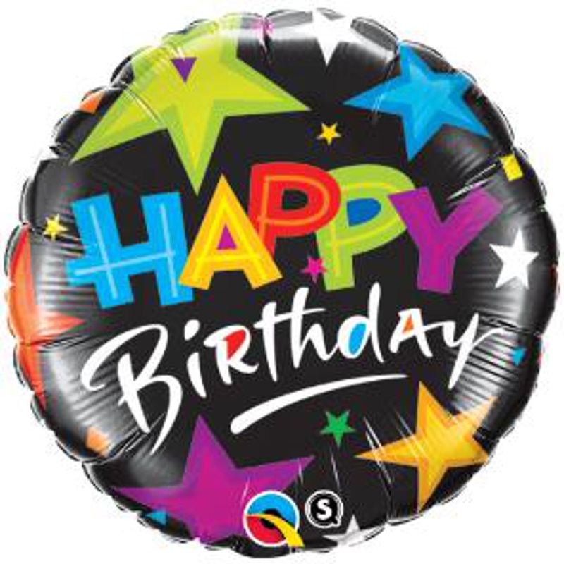 Stellar Celebration 18-Inch Round Birthday Brilliant Stars Foil Balloon (3/Pk)