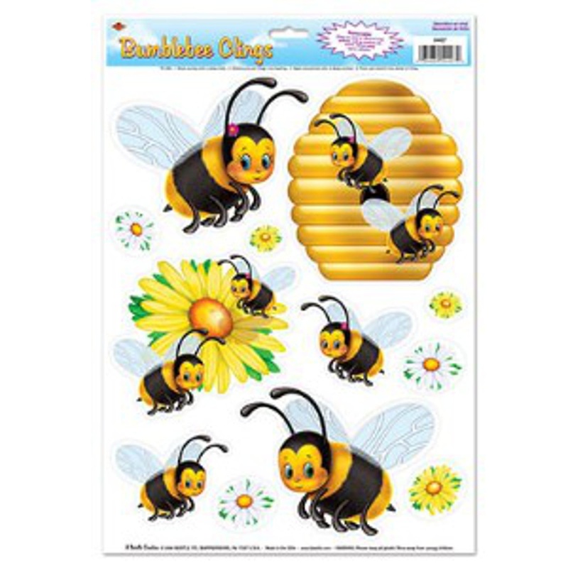 Bumblebee Clings 12" X 17" - Creative Window And Wall Decor