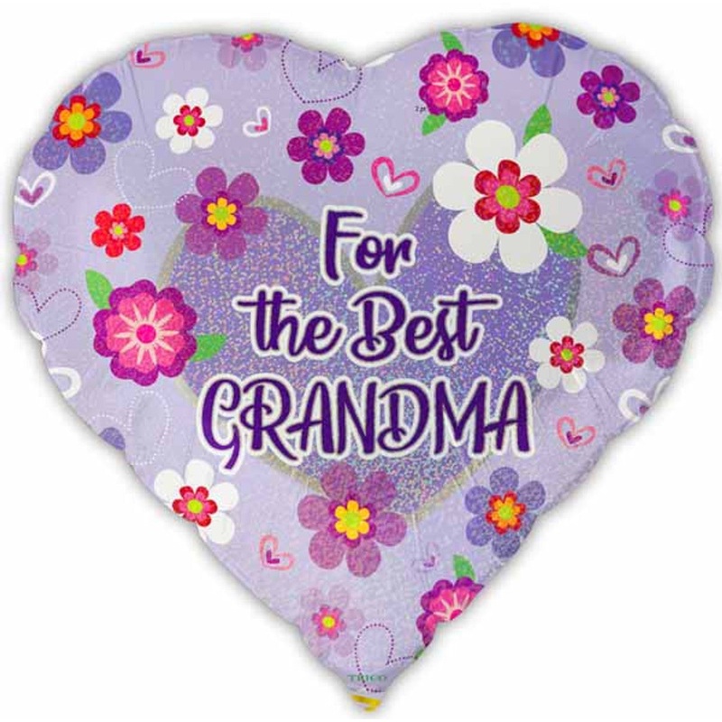 For The Best Grandma Heart 18" Foil Balloon (5/Pk)