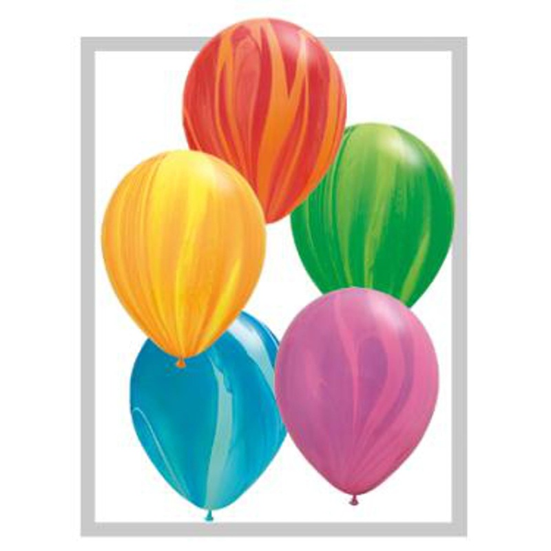 Qualatex 11" Superagate Assorted Rainbow Latex Balloons (100/Pk)