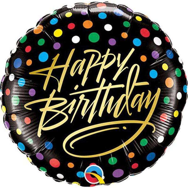 Qualatex 9" Birthday Script Foil Balloon (5/Pk)
