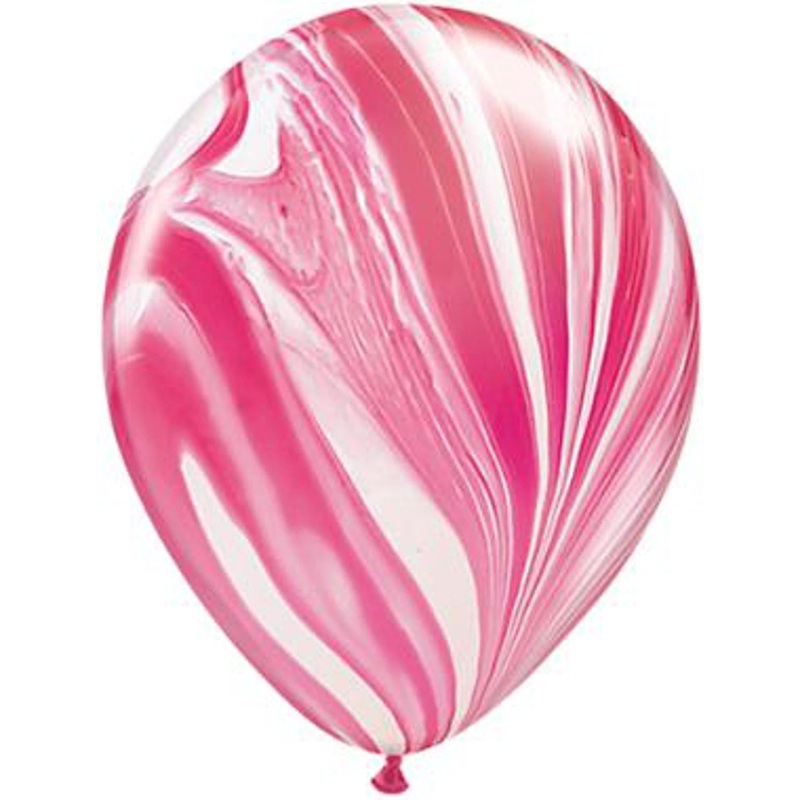 Qualatex Superagate Red & White 11" Latex Balloons (25/Pk)