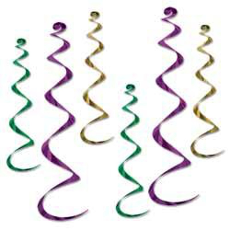 Twirly Whirlys - Set Of 6 In Gold, Green, And Purple