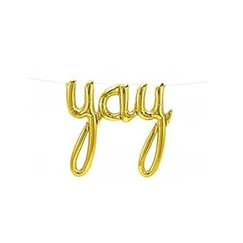 Yay Script Gold Foil Balloon