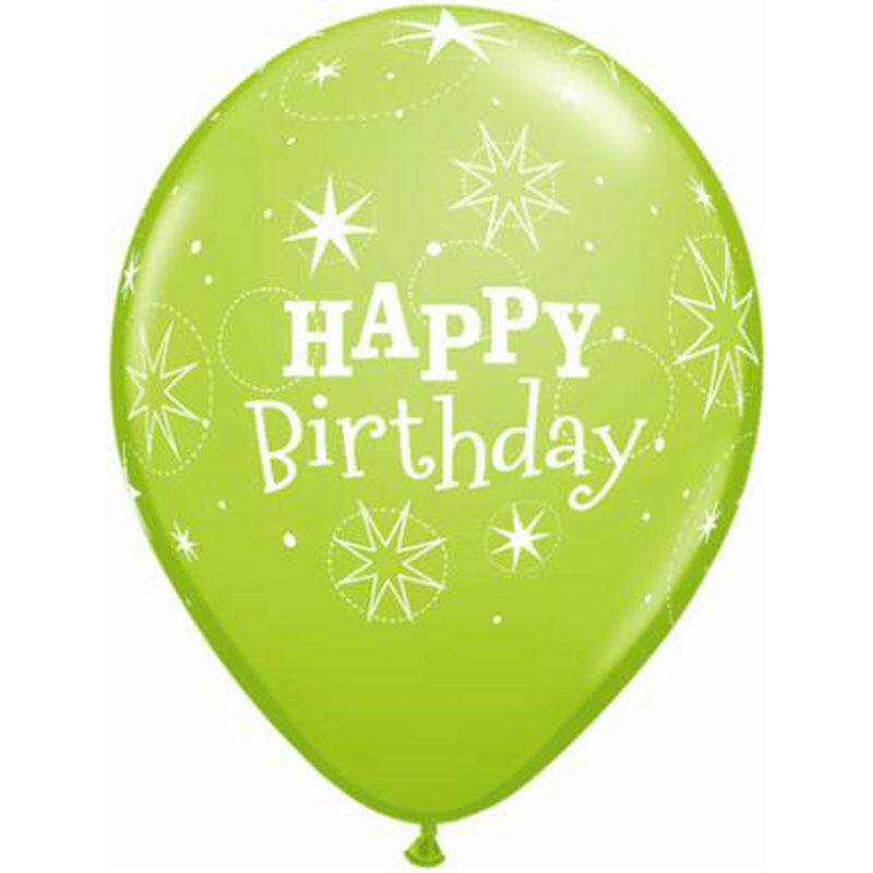 11" Birthday Sparkle Lime Green Balloon A Splash of Zesty Celebration (50/Pk)
