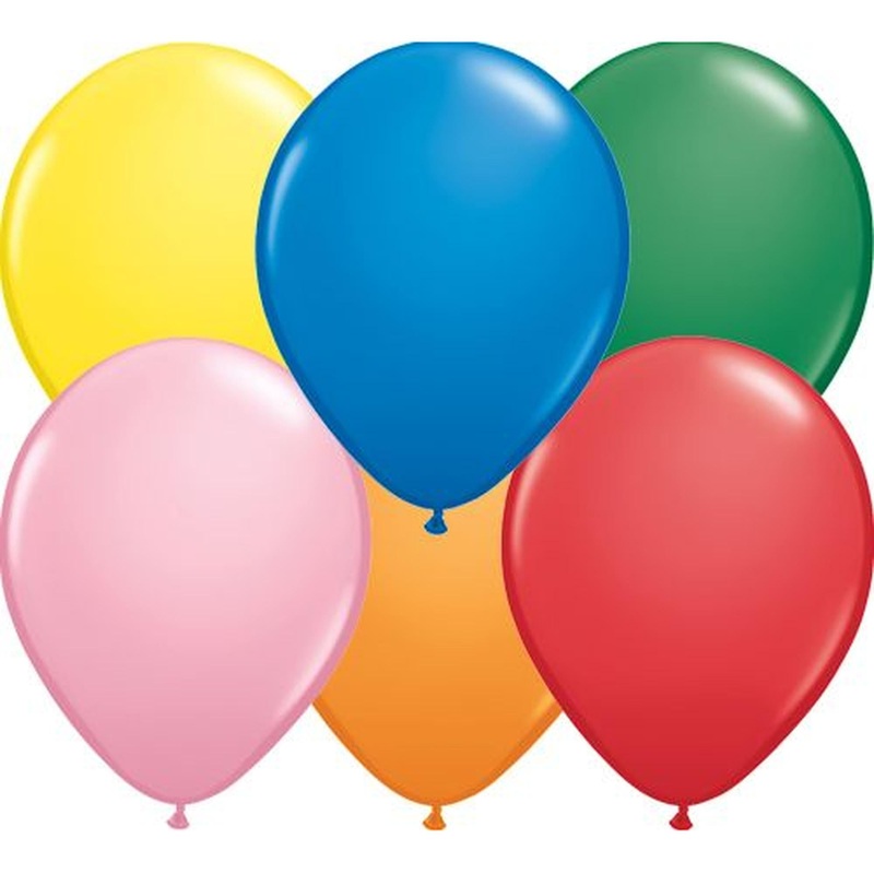 11" Qualatex Standard Assortment Latex Balloons (100/Pk)