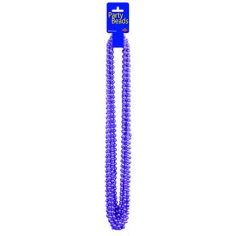12-Pack Purple Party Beads - 7 1/2Mm X 33"