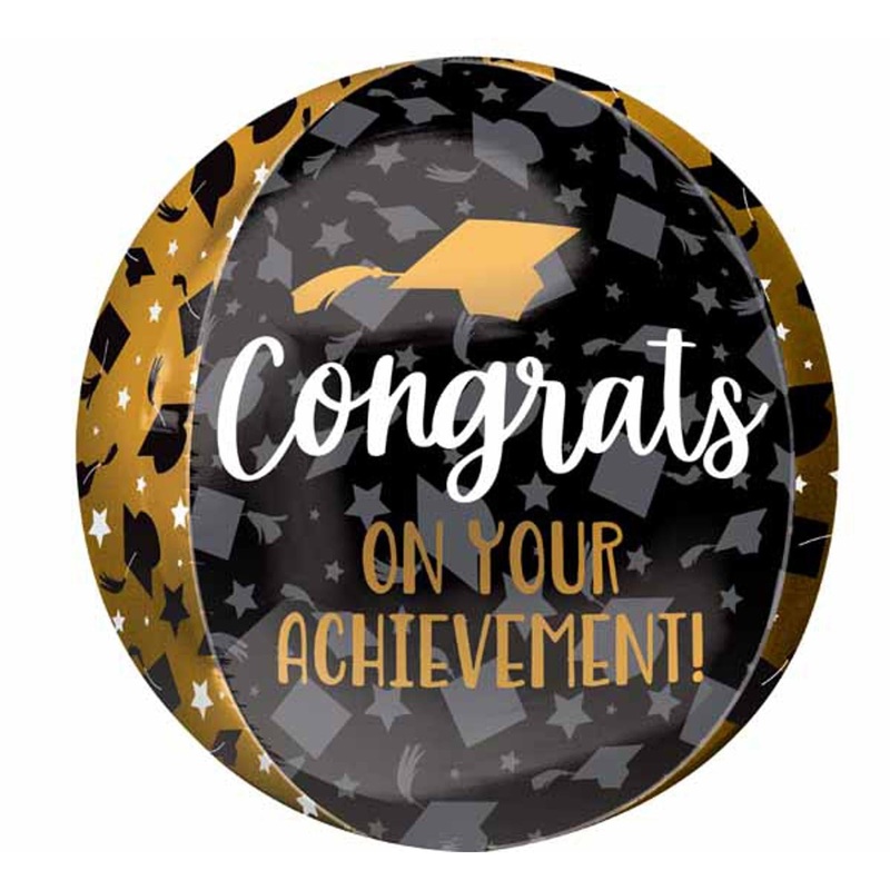 16" Congrats on Your Achievement Graduation Orbz Balloon (3/Pk)