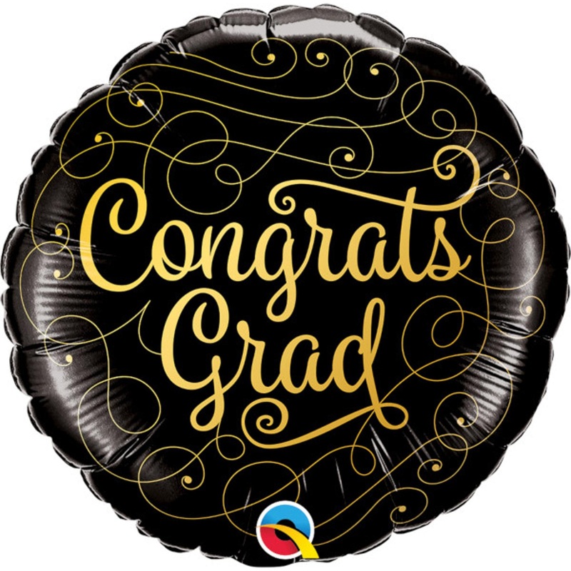 Congrats Grad Doodles 18 Balloon Stylish Celebration Decor (5/Pk)