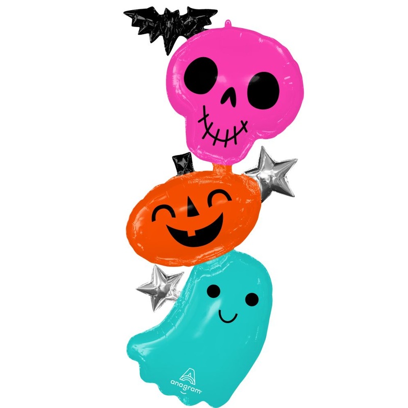 Eerie Extravaganza: 53" Colorful and Creepy Halloween Characters Balloon