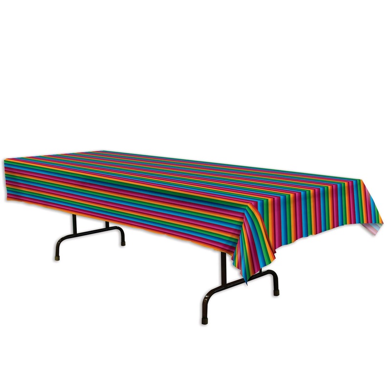 "Fiesta-Themed Plastic Tablecover - 54"X108""