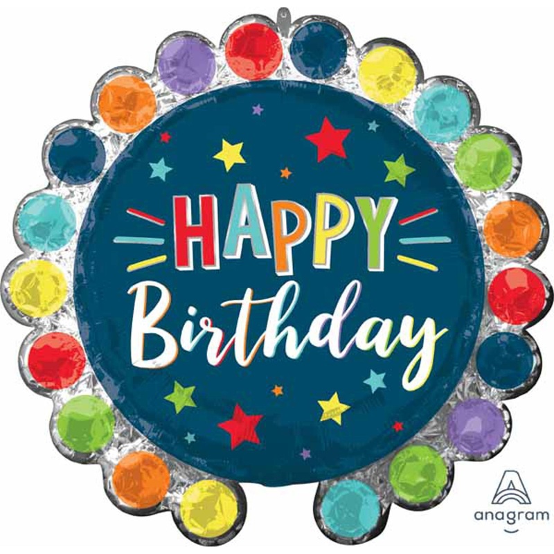 Vibrant Celebrations: 26" Dot Circle Birthday Balloon (3/Pk)