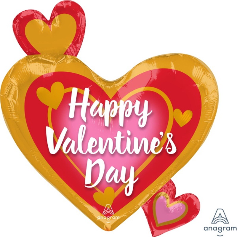 "18" Hvd Pink Gold & Red Jr Shape Balloon"