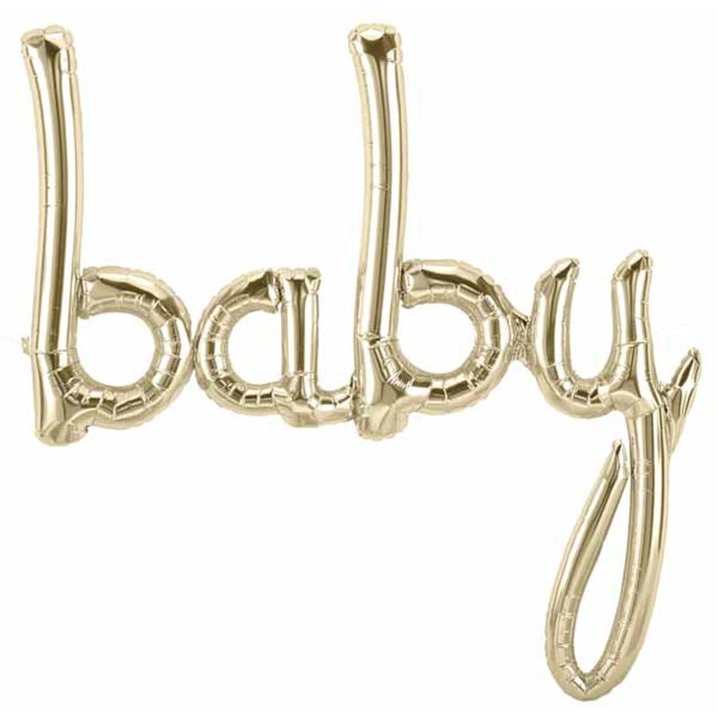 46" Script Pkd Baby In White Gold