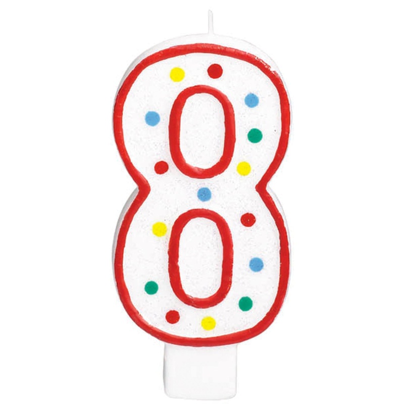 5" Numeral #8 Candles (12Cs/Pk)