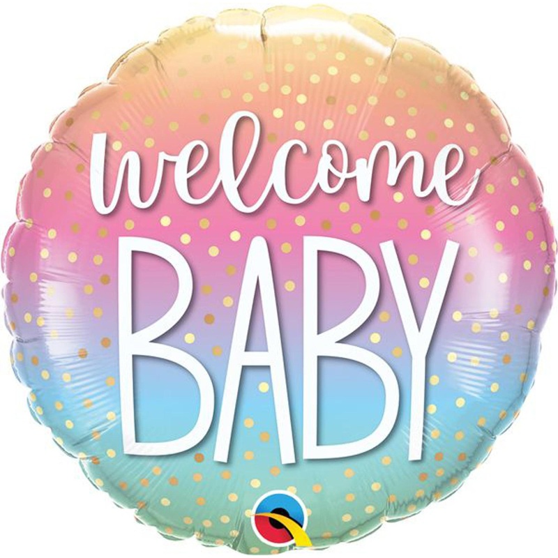 "Adorable Welcome Baby Fetti Dots Decoration - 18" Round (Packaged)"