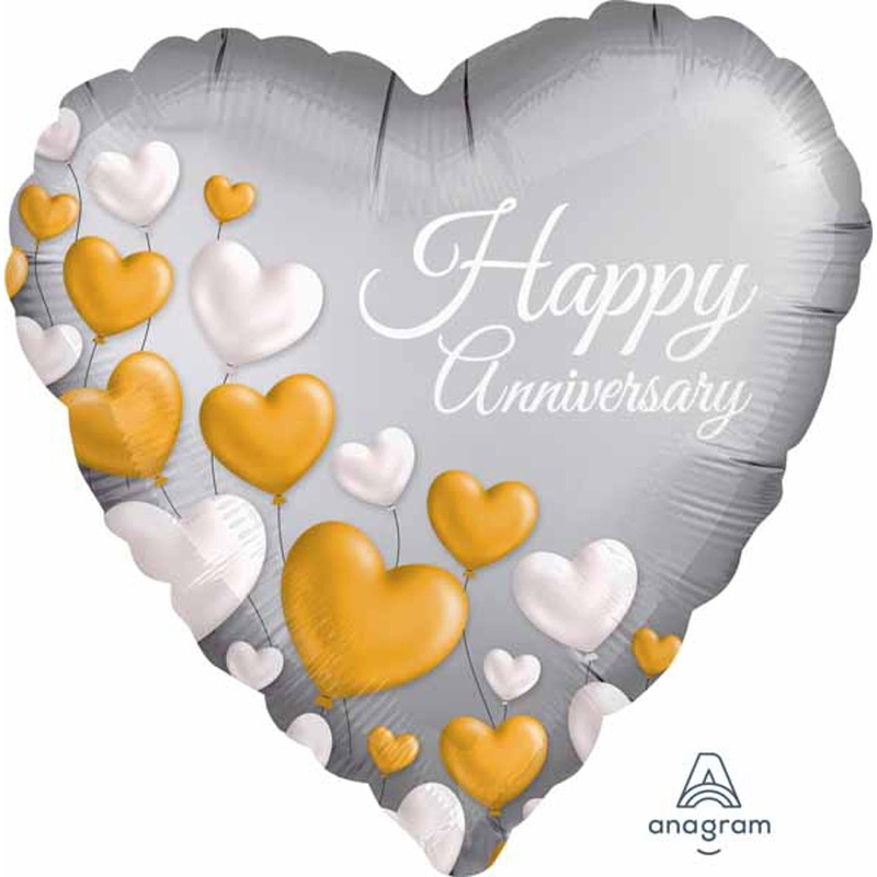 Anniversary Platinum Heart Balloon Kit With S40 Tank