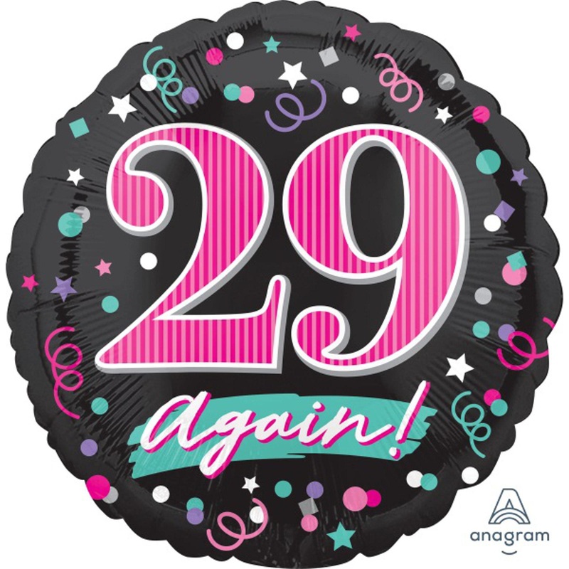 Forever 29: Embrace the Fun with our 18" 29 Again Foil Birthday Balloon (5/Pk)