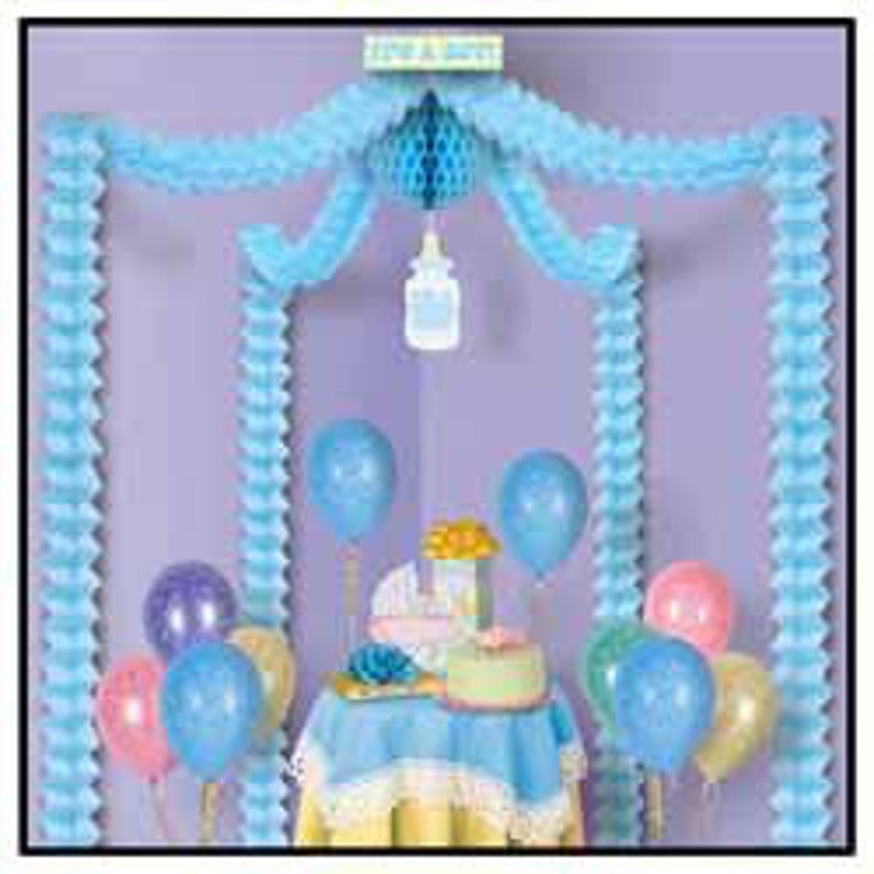 "Light Blue Baby Shower Party Canopy"