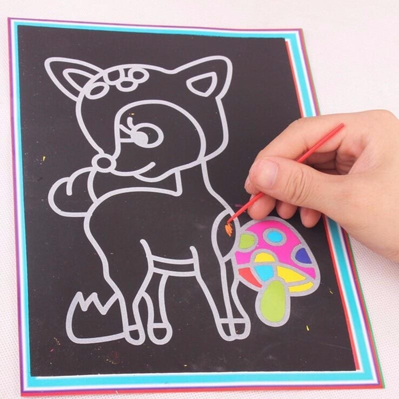 Magic Scratch Paper and Wooden Sticks (10 Sets)