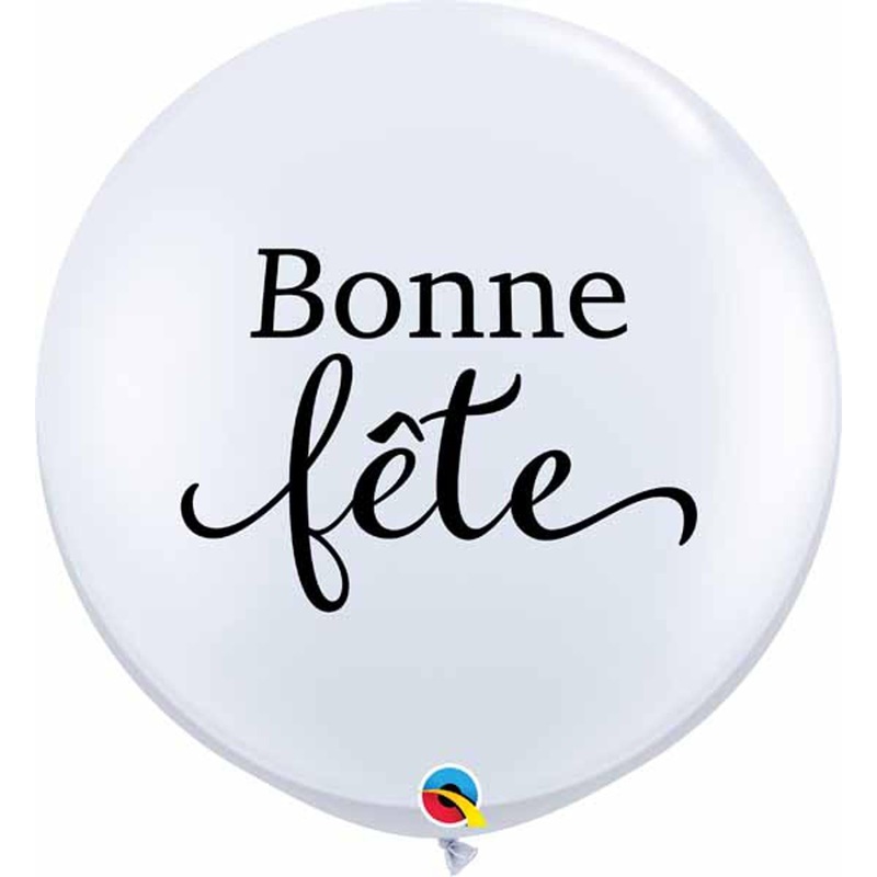 Simplement Bonne Fete 3' Latex Balloons in White (2/Pk)