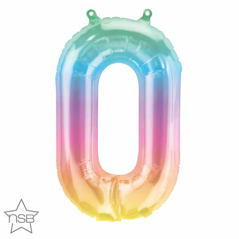 16" Jelli Ombre Number #0 Balloon Pkg Nsb