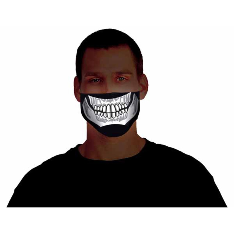 Adult Skeleton Demon Screaming Half Mask - Scary Halloween Costume Accessory