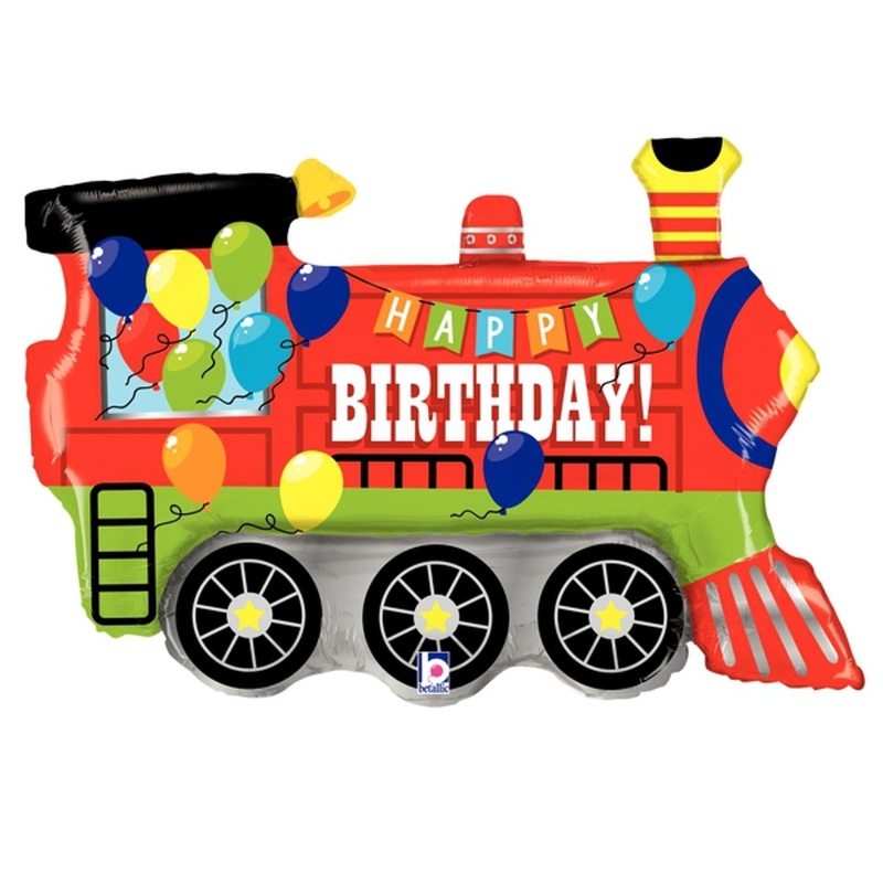 All Aboard the Celebration Express 37" Birthday Party Train Foil Balloons (3/Pk)