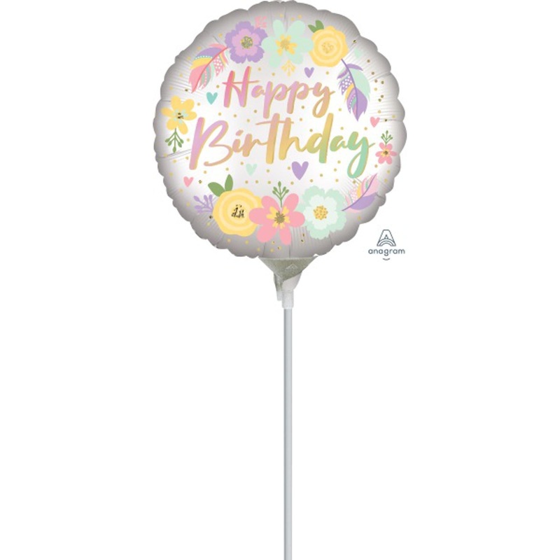 Boho Birthday Flowers 4" Air-fill Balloon (10/Pk)