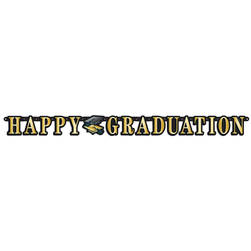 Golden Elegance Happy Graduation Streamer (3/Pk)