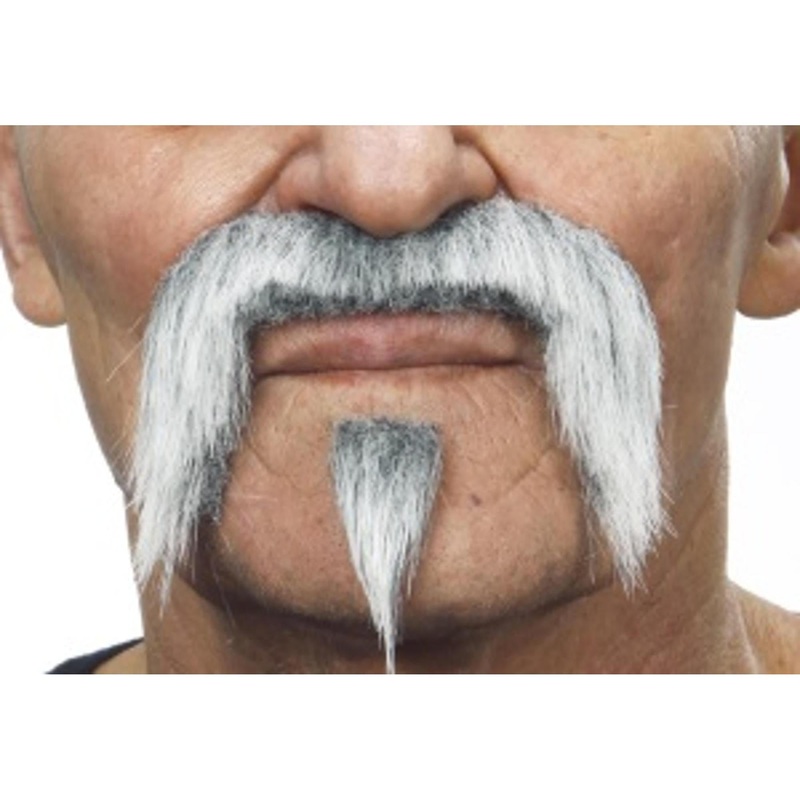 White And Grey Moustache Set