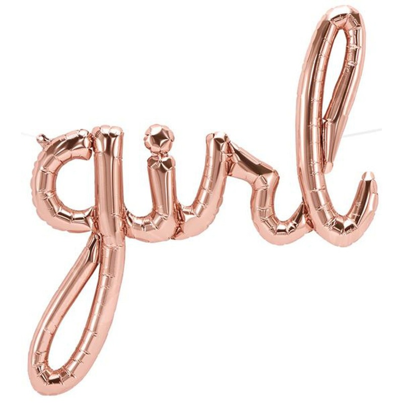 37" Script Pkd Girl Rose Gold