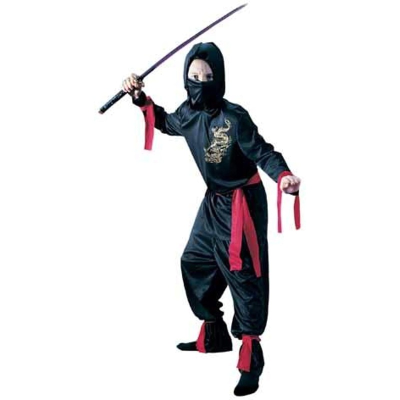 Black Ninja Costume - Child Large (12-14)