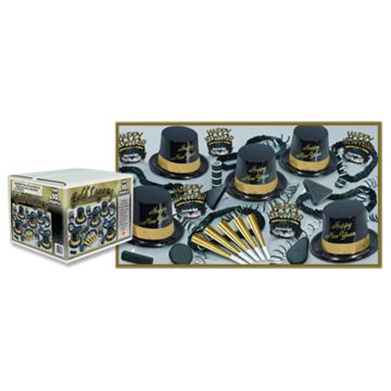 Gold Legacy Party Kit for 50 Ring in the New Year with Opulent Elegance (1/Pk)