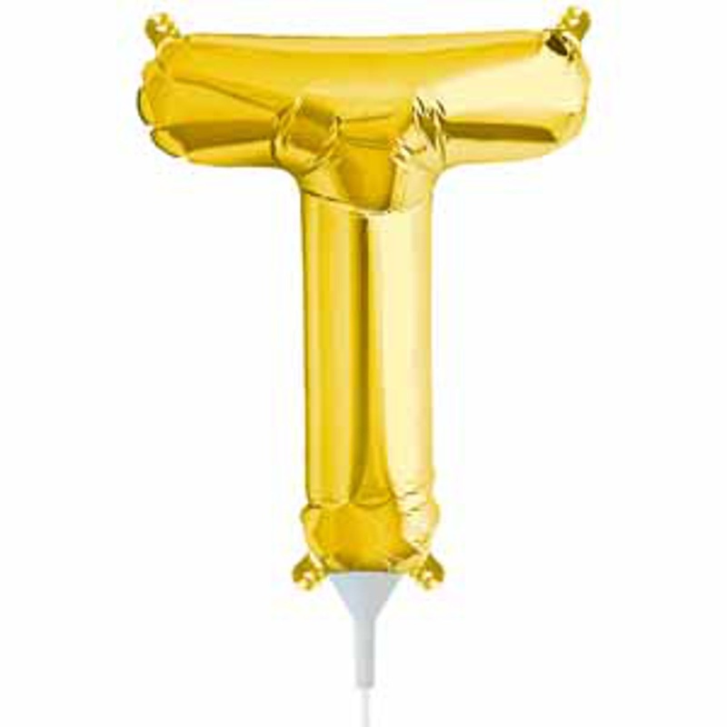 Gold Letter T - 16 Inch Packaged Decoration (00586)