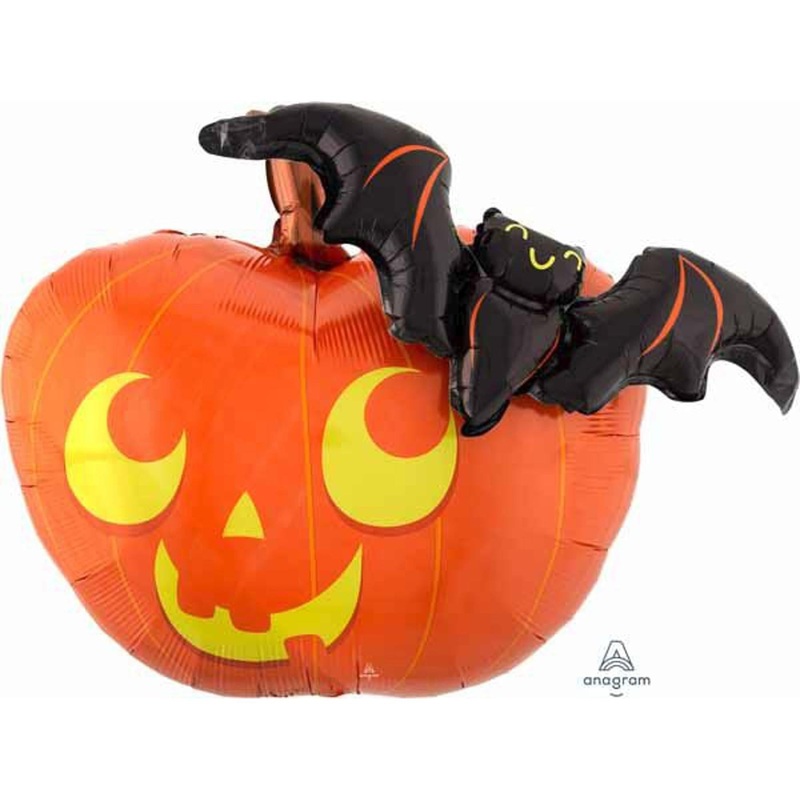 Halloween Pumpkin and Bat Foil Balloon - 31"