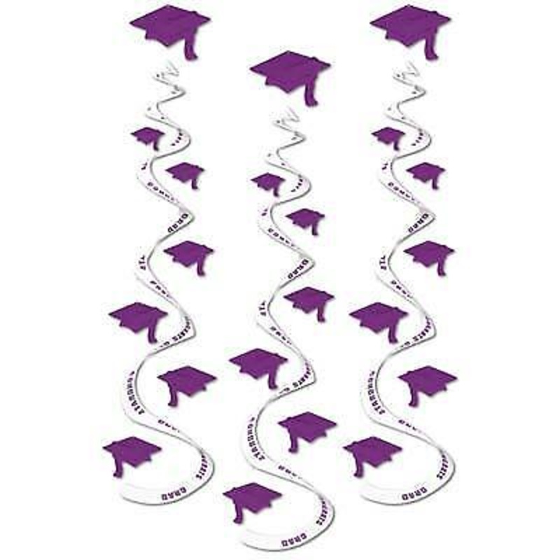 Printed Grad Cap Whirls (1/Pk)
