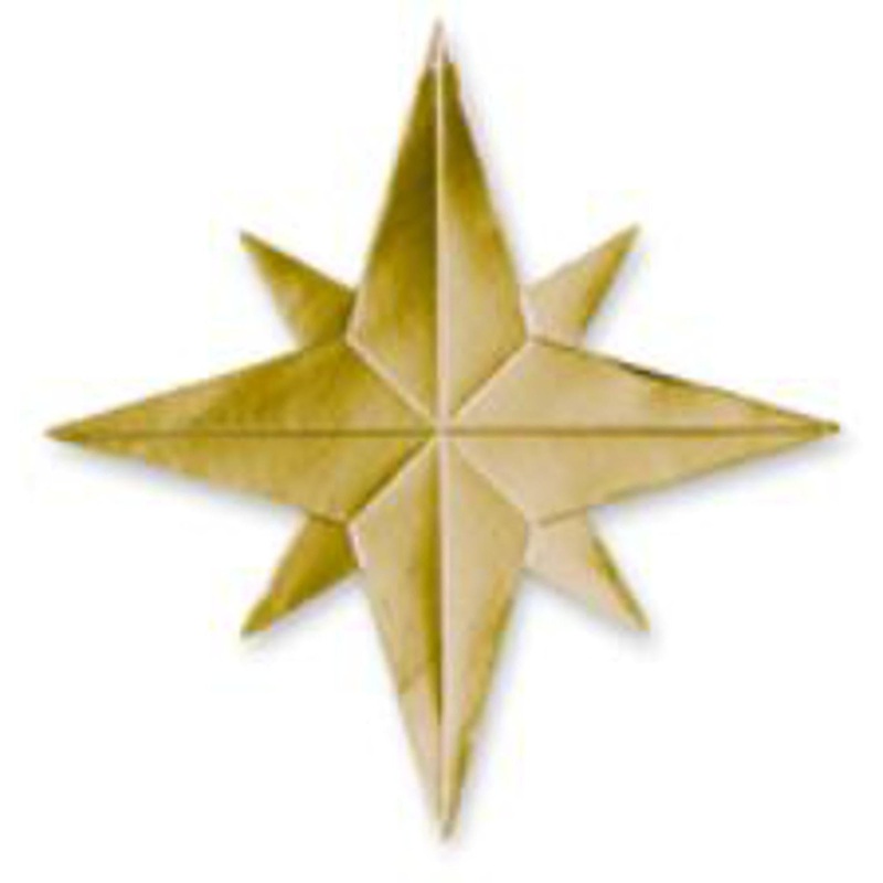 15" Gold Foil Christmas Star Silhouette (3/Pk)