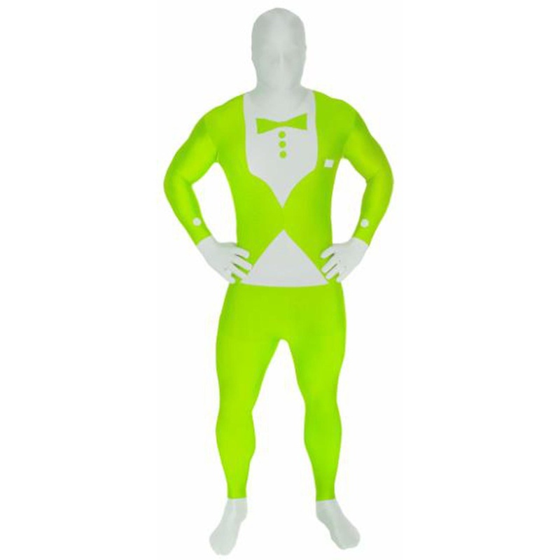 Premium Glow Tux Green Morphsuit - Medium Size