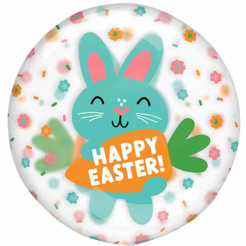 18" Clearly Cute Easter Bunnies Foil Balloon (3/Pk)