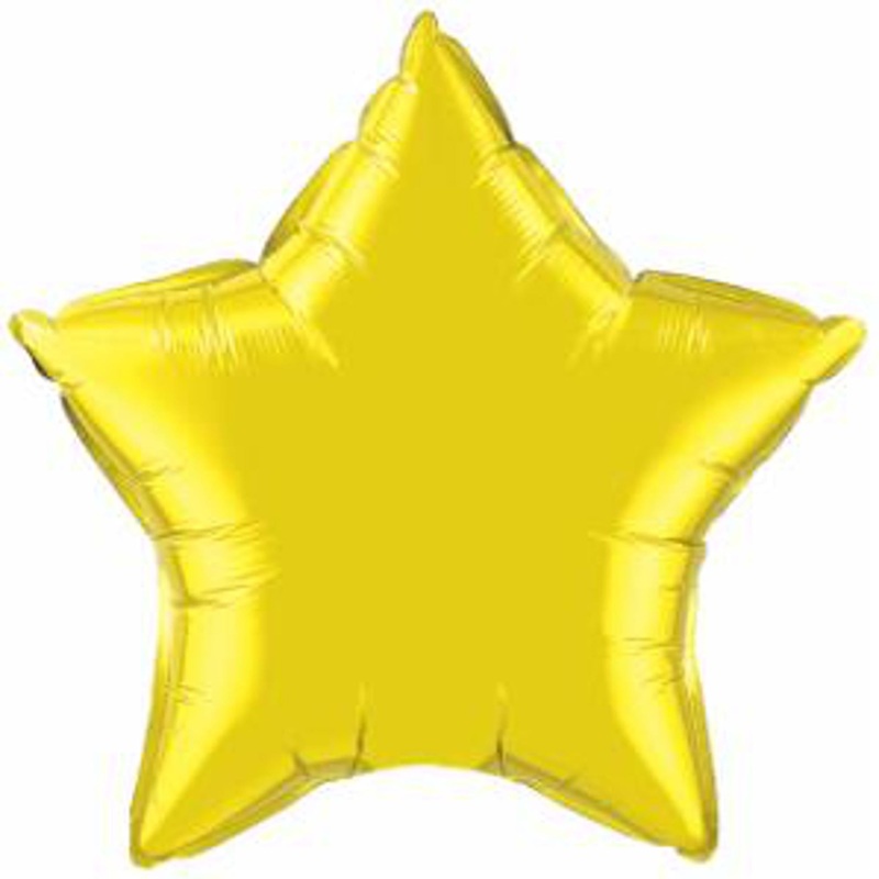 4" Citrine Yellow Mylar Star Balloon